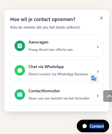 Contactmogelijkheden van LV Energielabels